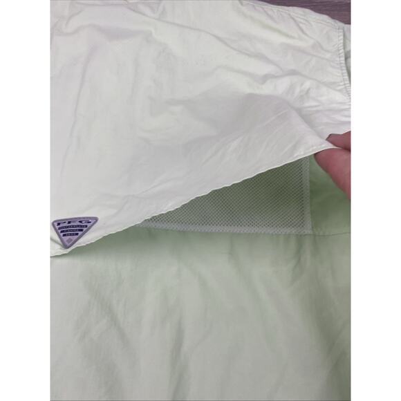 Columbia PFG Men 2X/2TF Lime Green Pocket Vented Short Sleeve Button Up Shirt - Picture 9 of 11